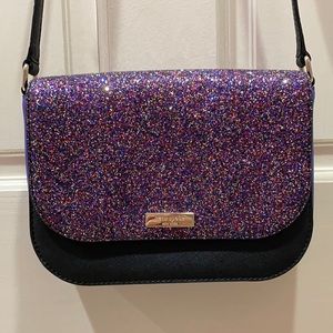 NWOT Kate Spade Glitter Black Crossbody Purse Bag